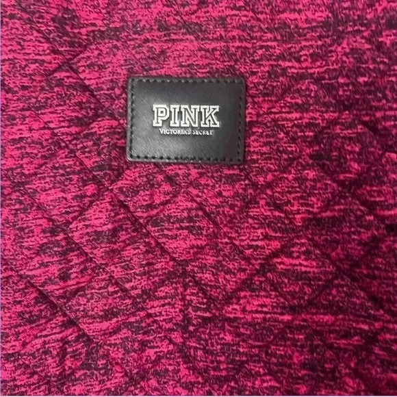 Victoria's Secret Pink Quilted Duffle Bag Tote Magenta and Black - Picture 2 of 8